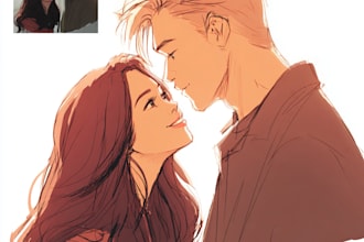 do you anime couple art portrait
