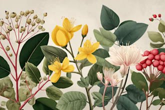draw botanical illustration art for you