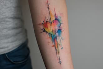 illustrate a watercolor tattoo design