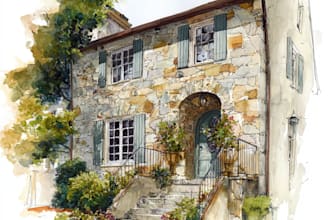 turn your watercolor house portrait painting