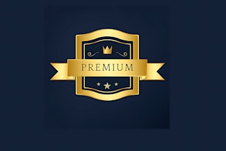 design stamp, badge, award logo, 3d seal and golden label
