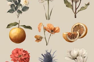 make botanical and animal designs and patterns for you