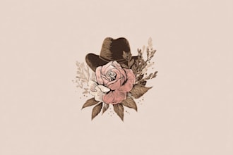 do minimalist feminine chic boho hand drawn luxurious logo