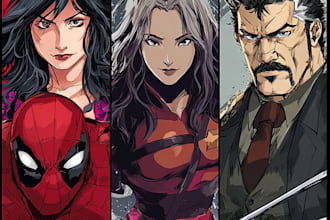 draw you dc or marvel style comic book and superhero