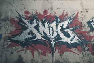 design extreme graffiti tag, nu metal, hard techno and metal