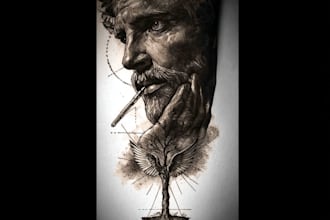 draw a realistic realism tattoo design for you