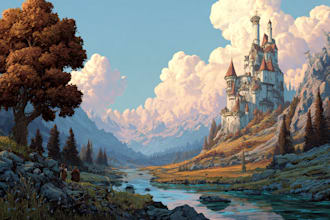 draw landscape illustrations and backgrounds