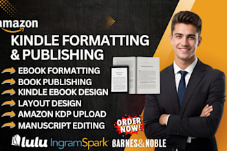 format, edit and publish kindle ebook, book for amazon kdp, paperback kdp upload