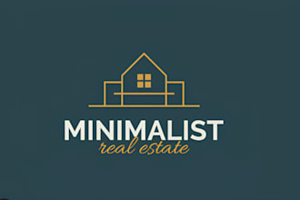 design minimalist real state, realtor, construction and property logo