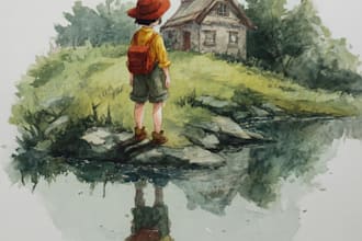 create watercolor and digital illustrations