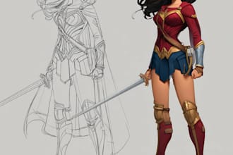 draw superhero portraits with bold expressions