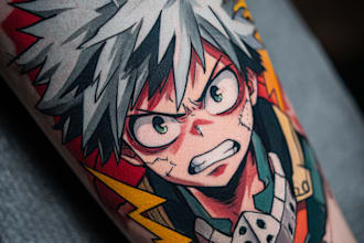 make comic cartoon anime tattoo design