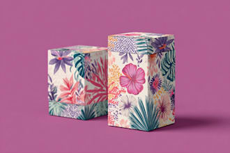 design premium cosmetic label and box packaging design