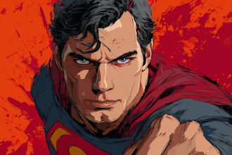 turn your portrait into a comic superhero caricature art