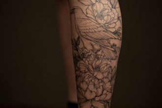 create a tattoo design for leg sleeve