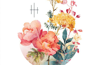 design watercolor floral and botanical logo