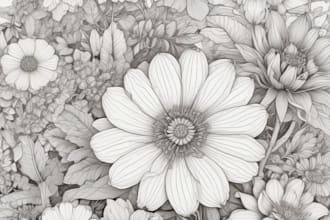 draw botanical florals simple line art