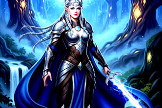 make fantasy character art and illustration style