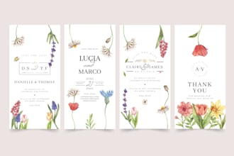 create a floral digital save the date invite