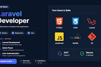 build a responsive full stack laravel and PHP web application