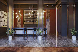 do 3d modern interior design for house, restaurant, cafe, hotel, hospital,airbnb