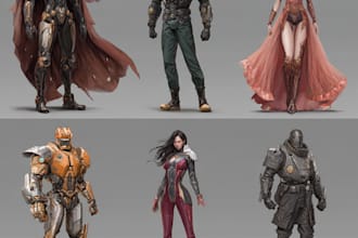 create scifi, fantasy, superhero character design
