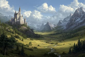 draw anime and concept art landscape background