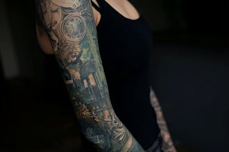 create a tattoo design of tattoo sleeve