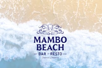 design professional beach ocean wave or vacation logo