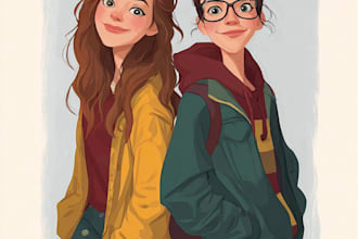 draw a family portrait friendship portrait pet portrait