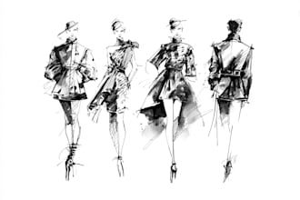draw fashion illustration, sketch, portrait