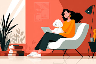 draw vector cartoon illustration in a modern flat style