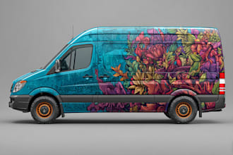 vehicle wrap design, car wrap design, van wrap design