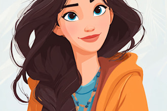 draw disney children cartoon illustration