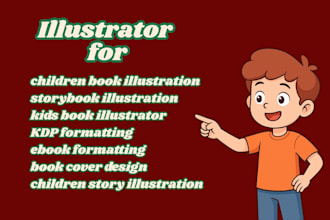 do children story book illustration, ebook formatting, kdp formatting,book cover
