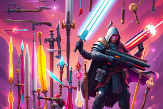create 2d 3d unity full asset game ui, weapons for mobile and  pc