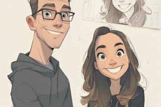 make cartoonist picture portrait comic, cartoon portrait