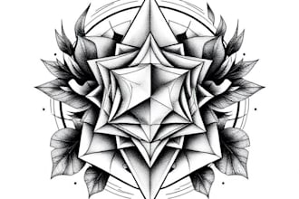 custom a geometric realism in black and grey tattoo design