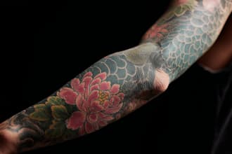 make old school or traditional style tattoo logo design