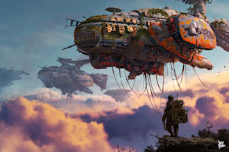 paint scifi or fantasy digital art illustration