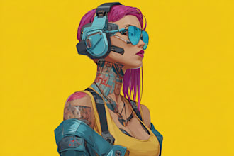draw cyberpunk pop art portrait