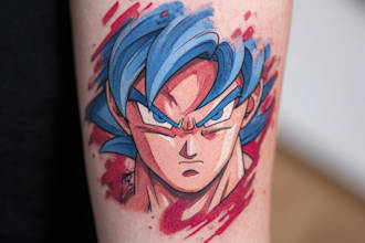 make comic cartoon anime tattoo design