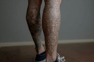create a tattoo design for leg sleeve