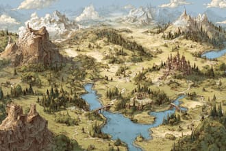 do fantasy map illustration for dnd, novels