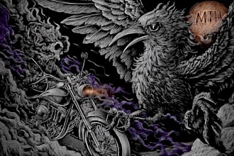 create a dark, horror, underground art illustration