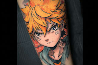 make comic cartoon anime tattoo design