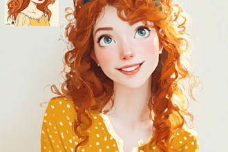 draw your portrait in charming disney style
