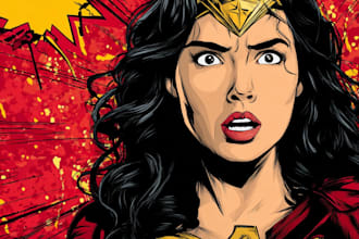 draw you into superhero comic book pop art cartoon