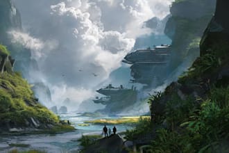 make concept art environment pixel art character illustration