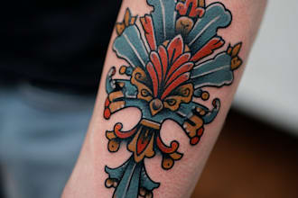custom an abstract black tattoo design